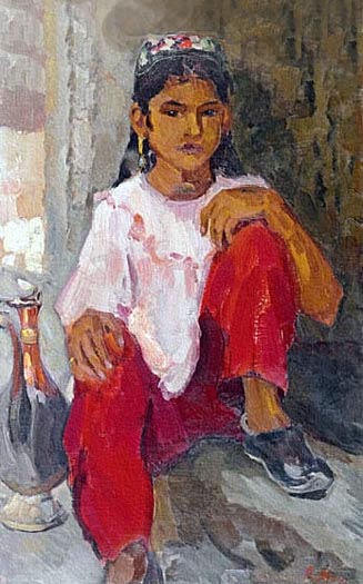 Retrato de niña, óleo y tela por Monakhova.